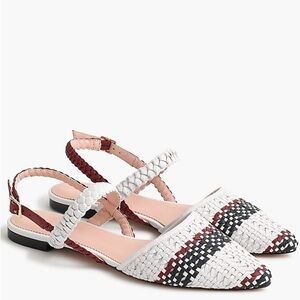 J Crew woven flats with ankle strap L5458